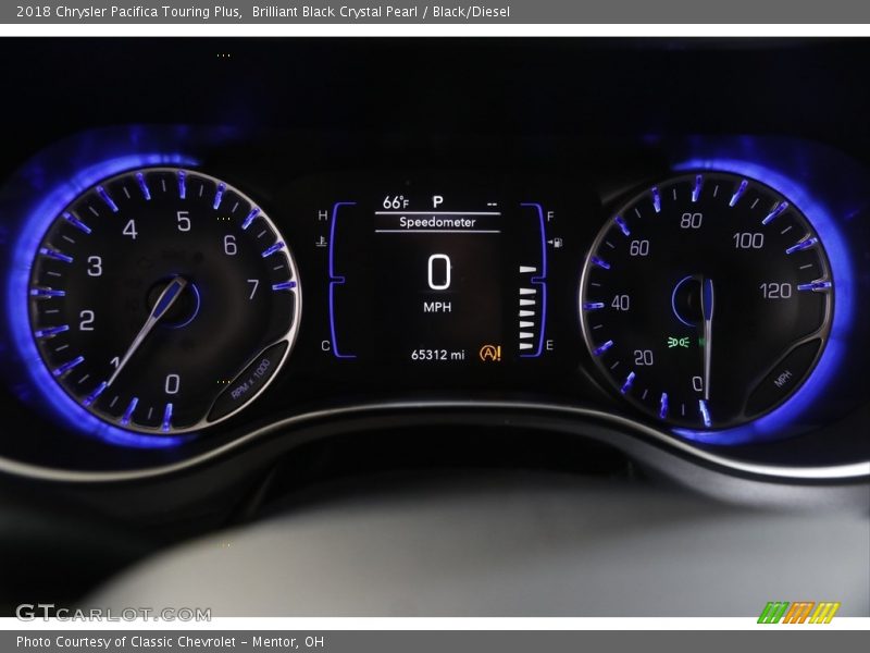 Brilliant Black Crystal Pearl / Black/Diesel 2018 Chrysler Pacifica Touring Plus