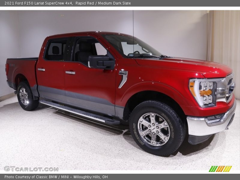 Rapid Red / Medium Dark Slate 2021 Ford F150 Lariat SuperCrew 4x4