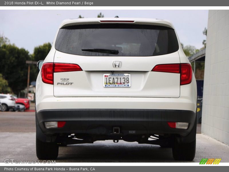 White Diamond Pearl / Beige 2018 Honda Pilot EX-L