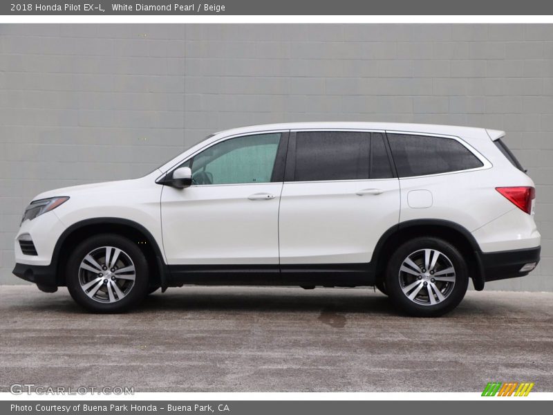 White Diamond Pearl / Beige 2018 Honda Pilot EX-L