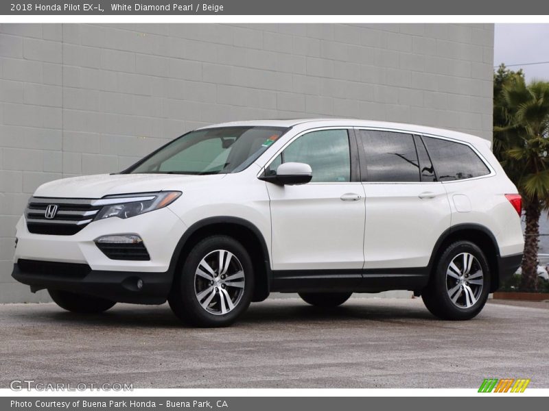 White Diamond Pearl / Beige 2018 Honda Pilot EX-L
