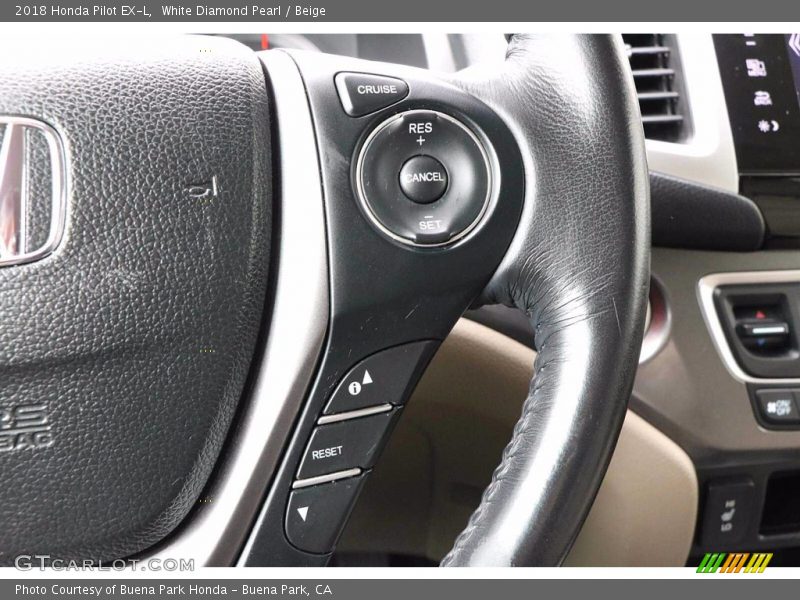 White Diamond Pearl / Beige 2018 Honda Pilot EX-L