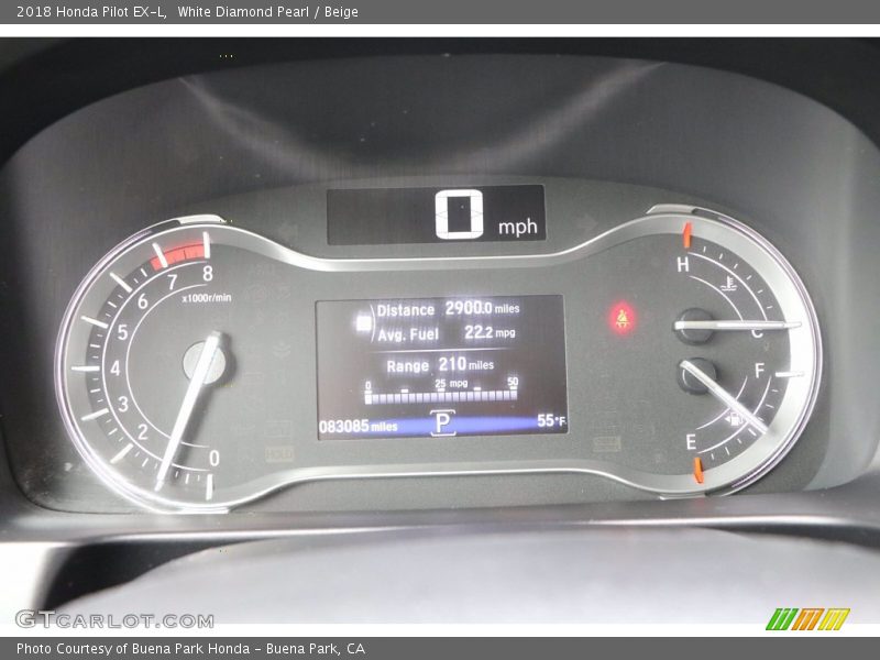 White Diamond Pearl / Beige 2018 Honda Pilot EX-L