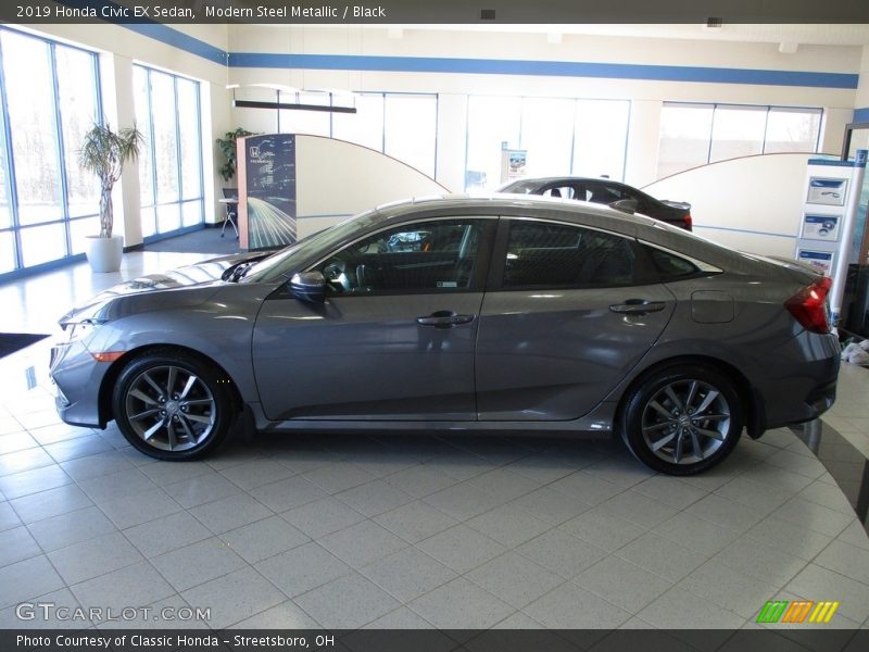 Modern Steel Metallic / Black 2019 Honda Civic EX Sedan