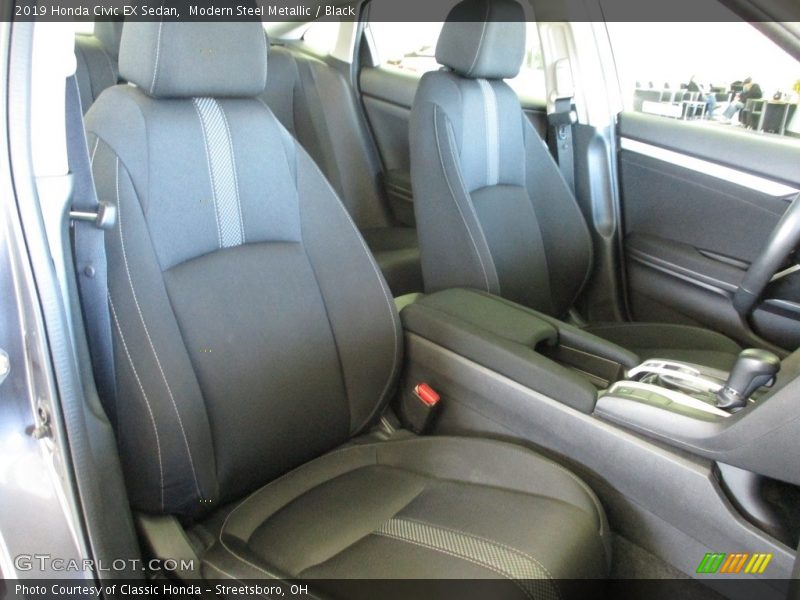 Modern Steel Metallic / Black 2019 Honda Civic EX Sedan