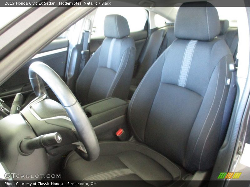 Modern Steel Metallic / Black 2019 Honda Civic EX Sedan