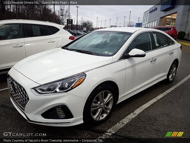 Quartz White Pearl / Black 2019 Hyundai Sonata SEL