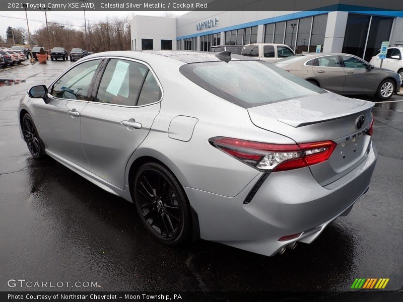 Celestial Silver Metallic / Cockpit Red 2021 Toyota Camry XSE AWD