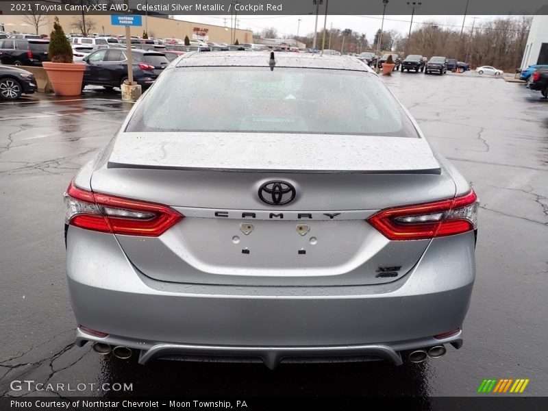 Celestial Silver Metallic / Cockpit Red 2021 Toyota Camry XSE AWD