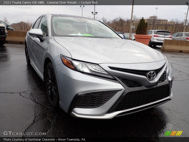 Celestial Silver Metallic / Cockpit Red 2021 Toyota Camry XSE AWD