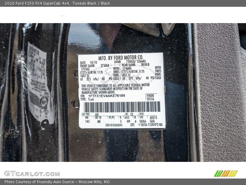 Tuxedo Black / Black 2010 Ford F150 FX4 SuperCab 4x4