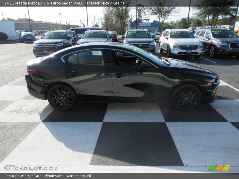 Jet Black Mica / Greige 2021 Mazda Mazda3 2.5 Turbo Sedan AWD