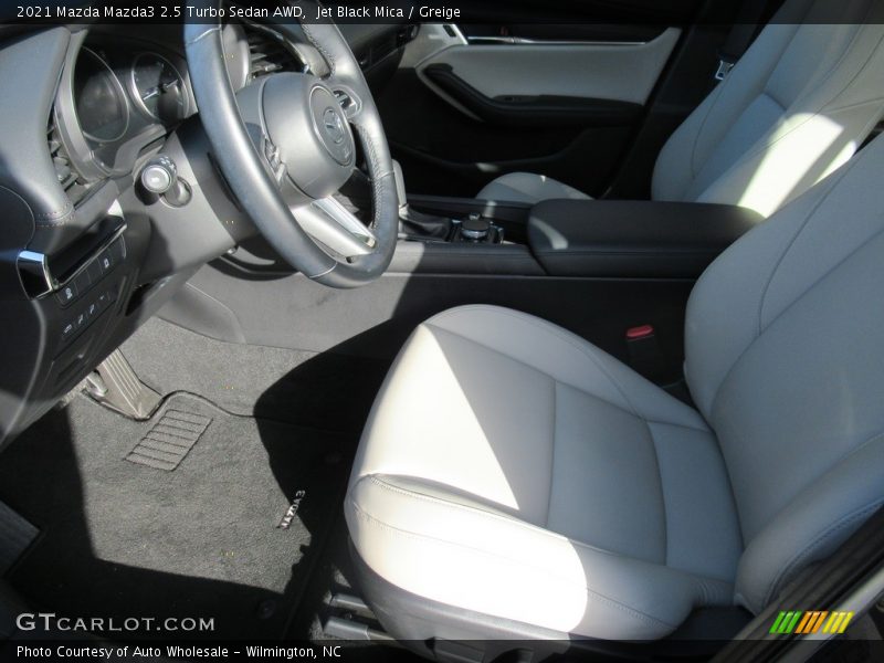 Jet Black Mica / Greige 2021 Mazda Mazda3 2.5 Turbo Sedan AWD