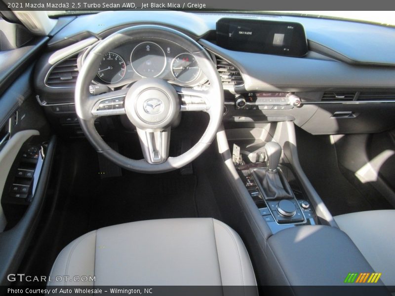 Jet Black Mica / Greige 2021 Mazda Mazda3 2.5 Turbo Sedan AWD
