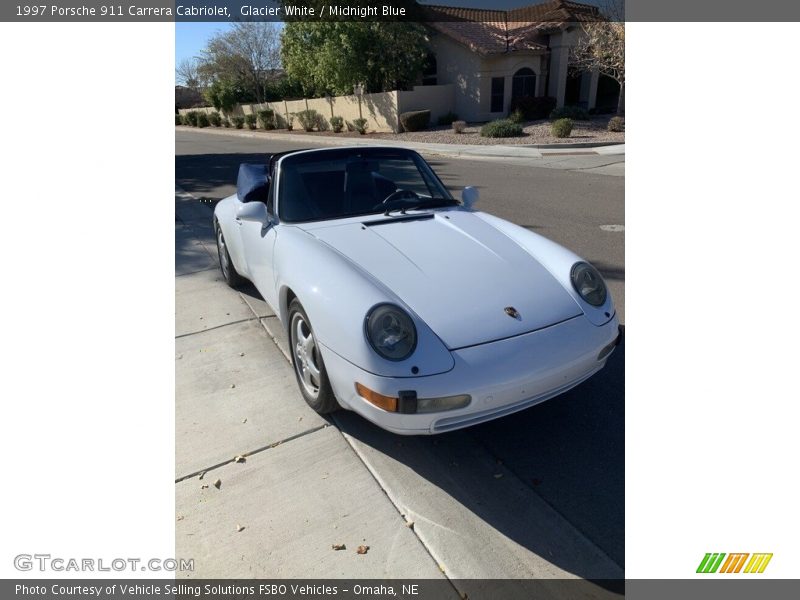 Glacier White / Midnight Blue 1997 Porsche 911 Carrera Cabriolet