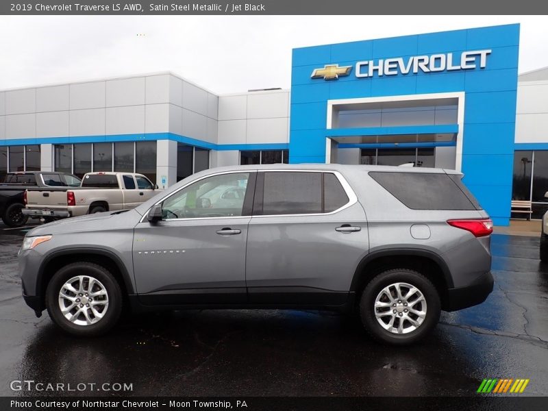 Satin Steel Metallic / Jet Black 2019 Chevrolet Traverse LS AWD