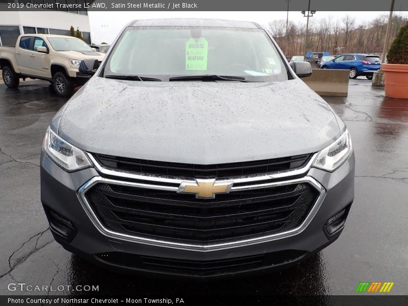 Satin Steel Metallic / Jet Black 2019 Chevrolet Traverse LS AWD