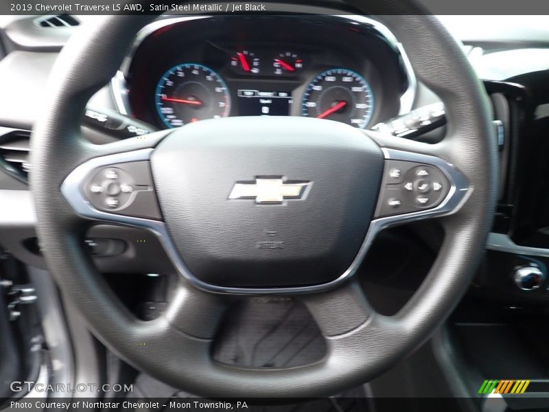 Satin Steel Metallic / Jet Black 2019 Chevrolet Traverse LS AWD