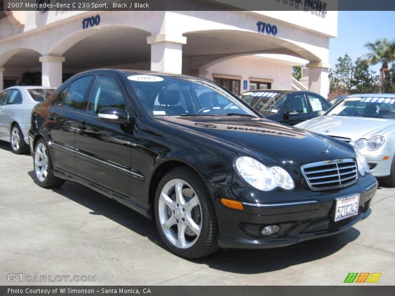 Black / Black 2007 Mercedes-Benz C 230 Sport