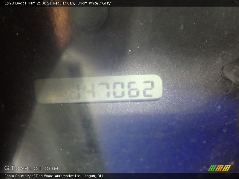 Bright White / Gray 1998 Dodge Ram 2500 ST Regular Cab