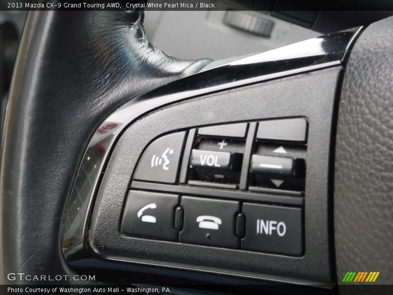 Crystal White Pearl Mica / Black 2013 Mazda CX-9 Grand Touring AWD