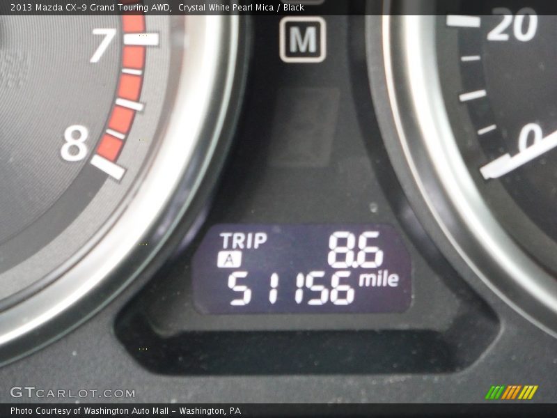 Crystal White Pearl Mica / Black 2013 Mazda CX-9 Grand Touring AWD