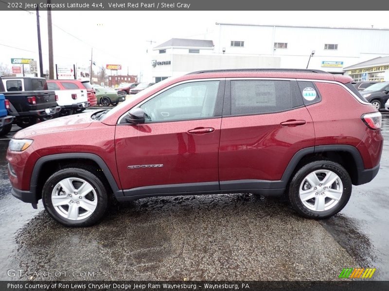 Velvet Red Pearl / Steel Gray 2022 Jeep Compass Latitude 4x4
