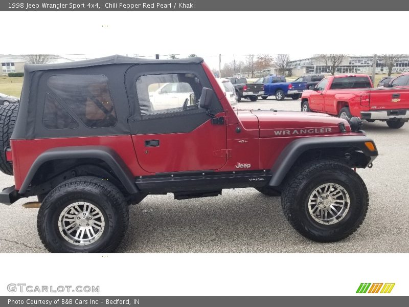 Chili Pepper Red Pearl / Khaki 1998 Jeep Wrangler Sport 4x4