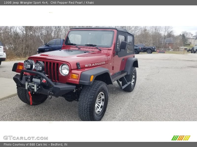 Chili Pepper Red Pearl / Khaki 1998 Jeep Wrangler Sport 4x4