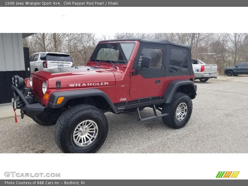 Chili Pepper Red Pearl / Khaki 1998 Jeep Wrangler Sport 4x4