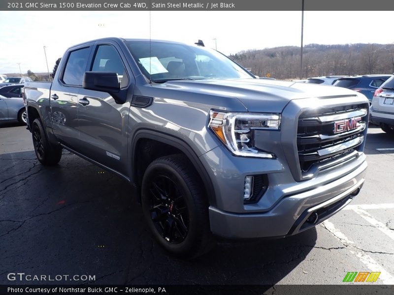 Satin Steel Metallic / Jet Black 2021 GMC Sierra 1500 Elevation Crew Cab 4WD