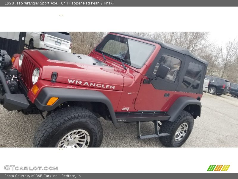 Chili Pepper Red Pearl / Khaki 1998 Jeep Wrangler Sport 4x4