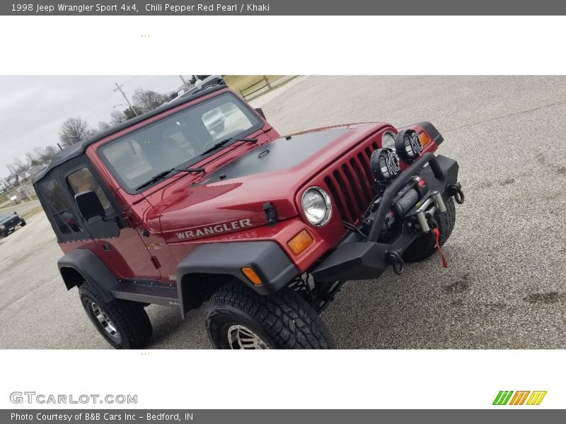 Chili Pepper Red Pearl / Khaki 1998 Jeep Wrangler Sport 4x4