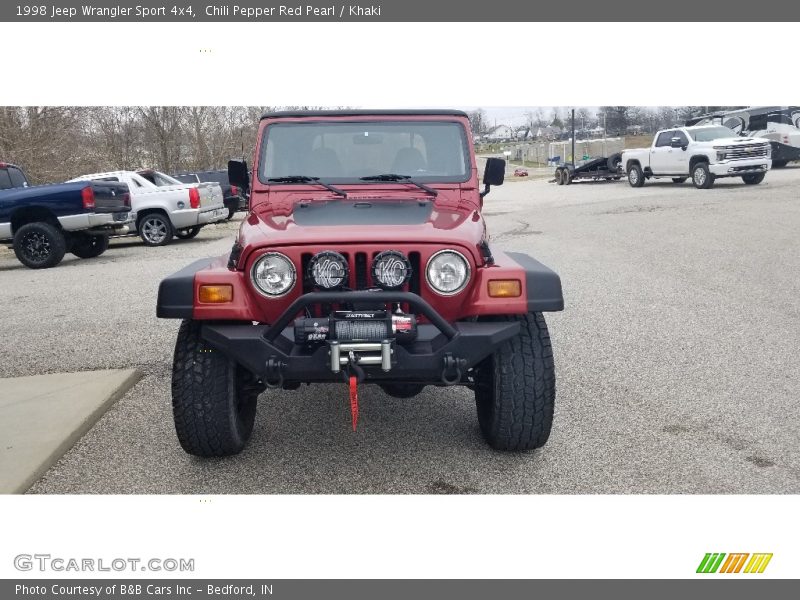 Chili Pepper Red Pearl / Khaki 1998 Jeep Wrangler Sport 4x4