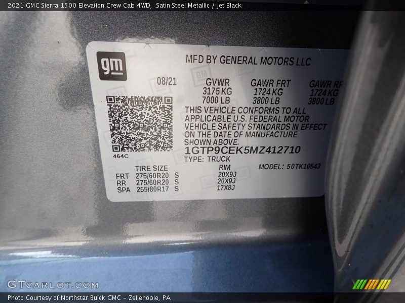 Satin Steel Metallic / Jet Black 2021 GMC Sierra 1500 Elevation Crew Cab 4WD