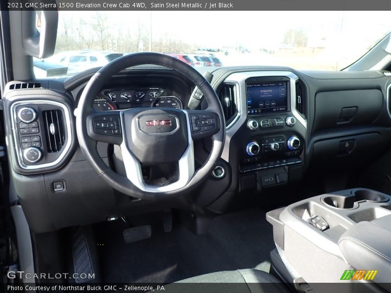 Satin Steel Metallic / Jet Black 2021 GMC Sierra 1500 Elevation Crew Cab 4WD