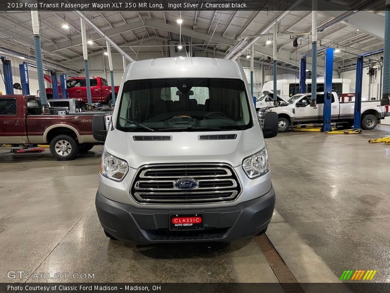 Ingot Silver / Charcoal black 2019 Ford Transit Passenger Wagon XLT 350 MR Long