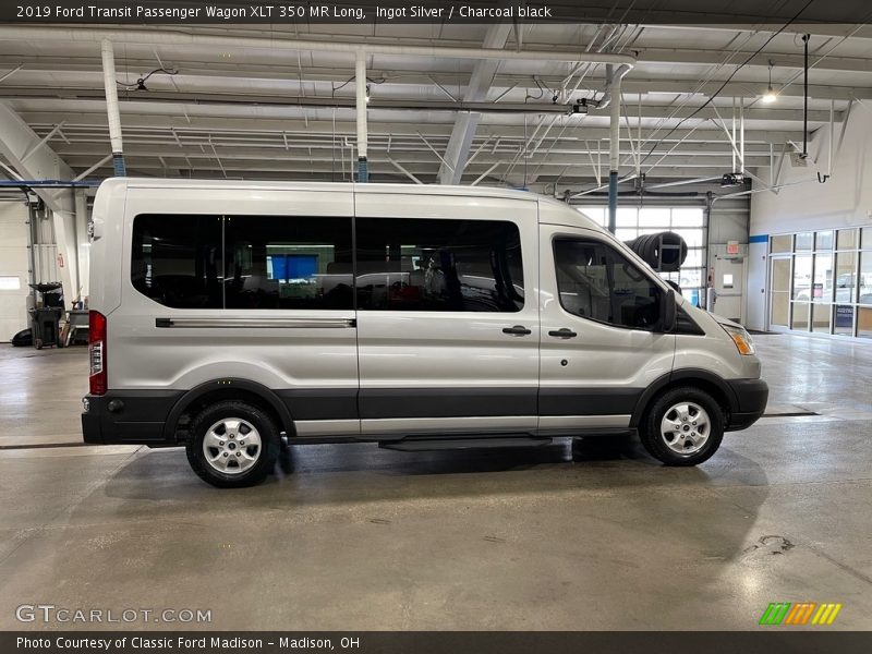 Ingot Silver / Charcoal black 2019 Ford Transit Passenger Wagon XLT 350 MR Long