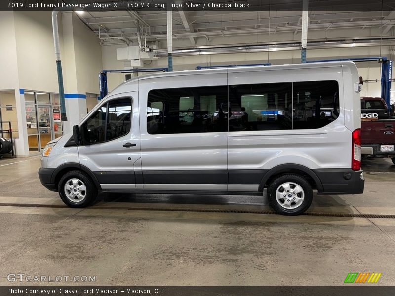Ingot Silver / Charcoal black 2019 Ford Transit Passenger Wagon XLT 350 MR Long