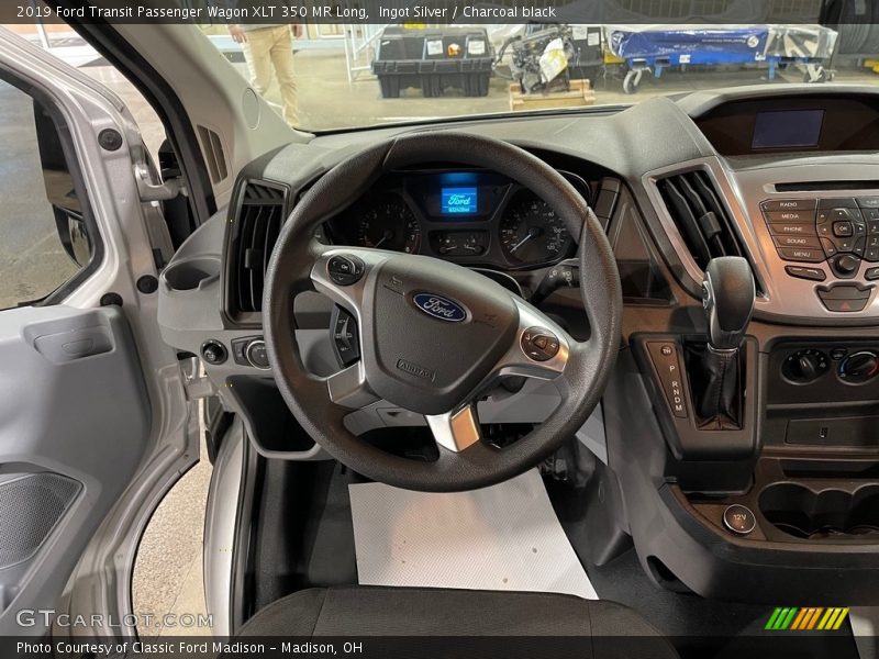 Ingot Silver / Charcoal black 2019 Ford Transit Passenger Wagon XLT 350 MR Long