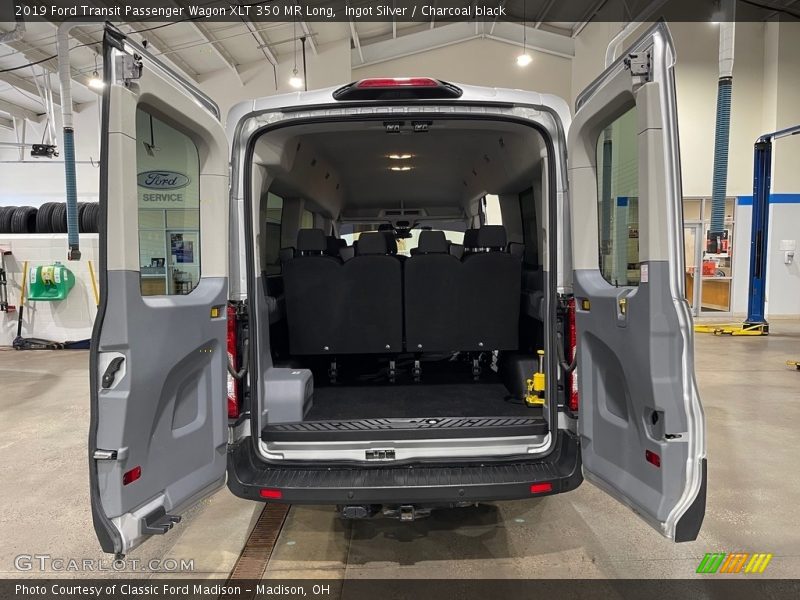 Ingot Silver / Charcoal black 2019 Ford Transit Passenger Wagon XLT 350 MR Long
