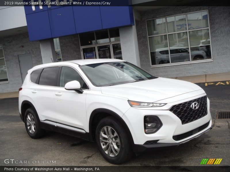 Quartz White / Espresso/Gray 2019 Hyundai Santa Fe SE AWD