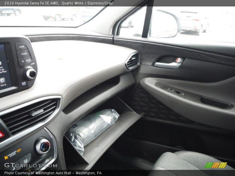 Quartz White / Espresso/Gray 2019 Hyundai Santa Fe SE AWD