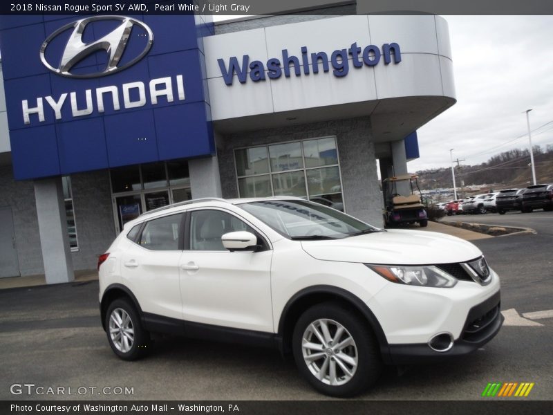 Pearl White / Light Gray 2018 Nissan Rogue Sport SV AWD