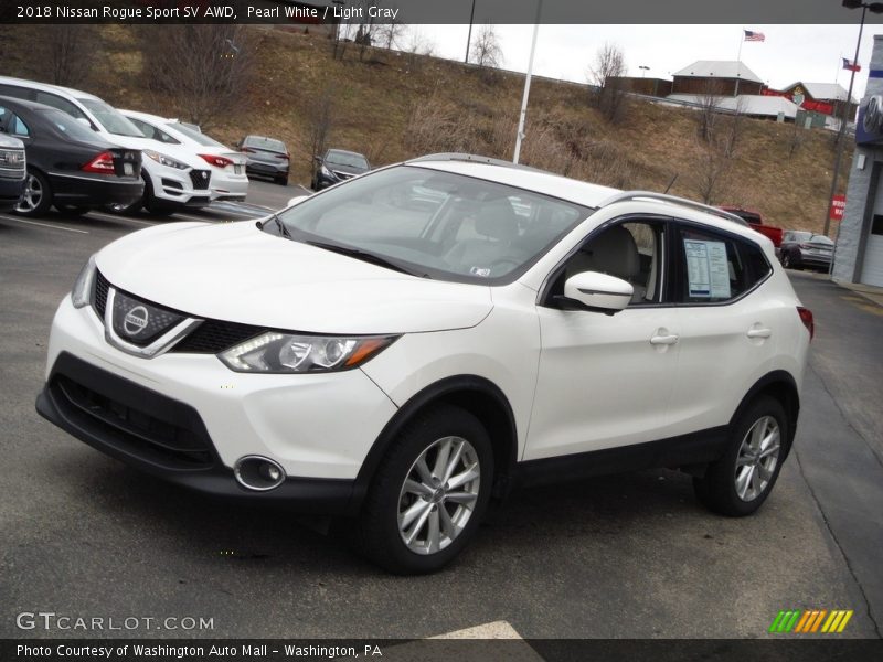 Pearl White / Light Gray 2018 Nissan Rogue Sport SV AWD