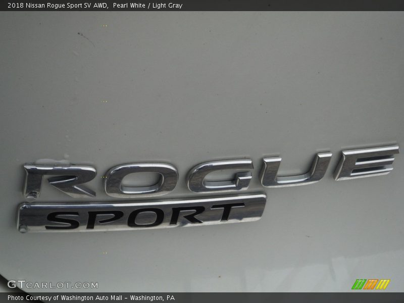 Pearl White / Light Gray 2018 Nissan Rogue Sport SV AWD