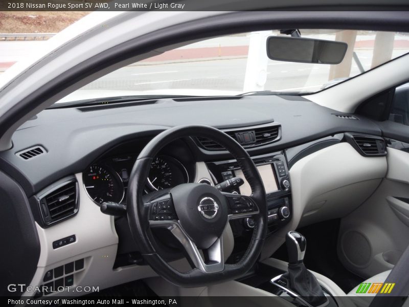 Pearl White / Light Gray 2018 Nissan Rogue Sport SV AWD