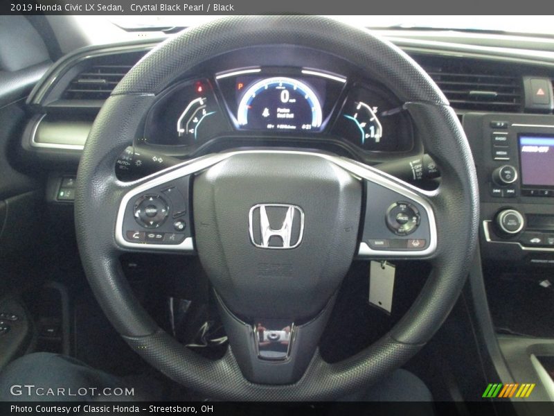 Crystal Black Pearl / Black 2019 Honda Civic LX Sedan