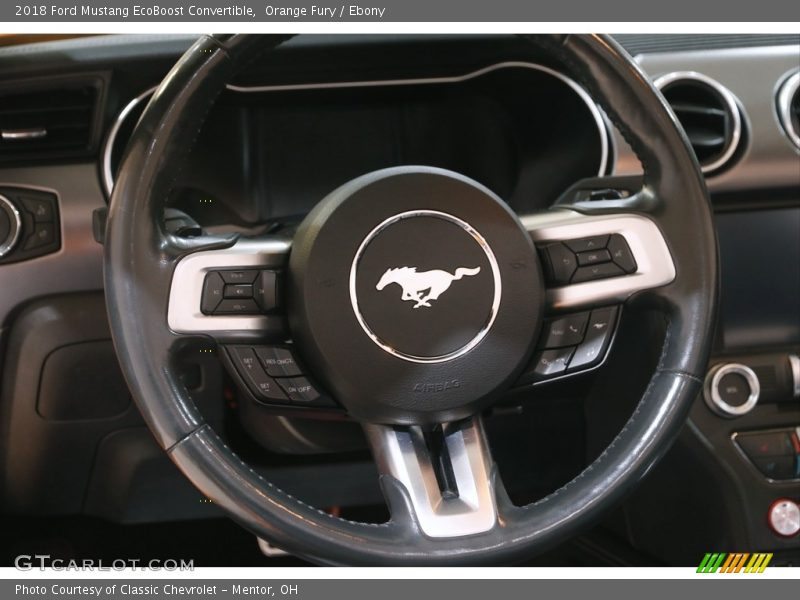 Orange Fury / Ebony 2018 Ford Mustang EcoBoost Convertible
