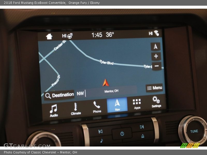 Navigation of 2018 Mustang EcoBoost Convertible